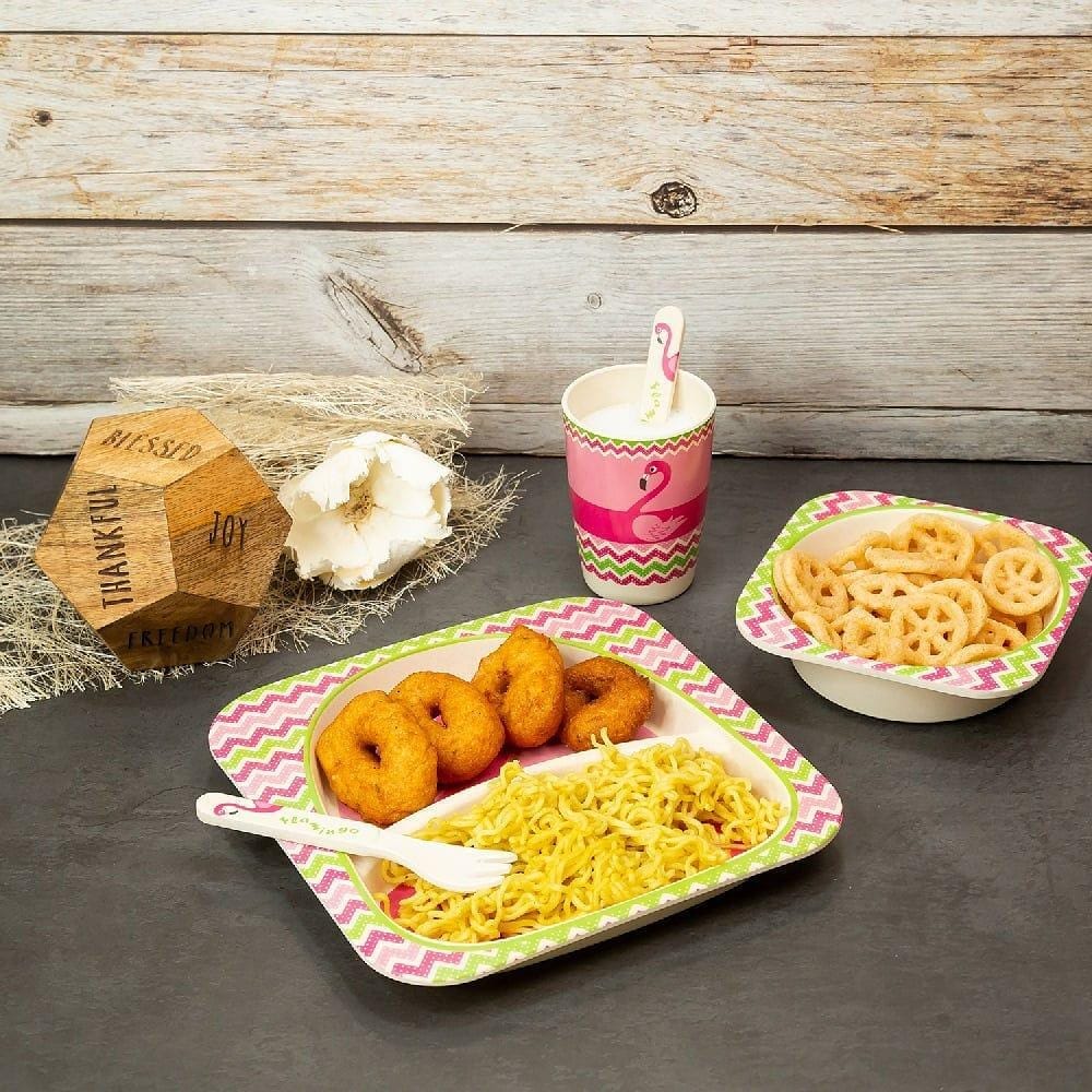 VAISSELLE BEBE - BambooKid™ - Flamant rose - Le Coin de Bébé