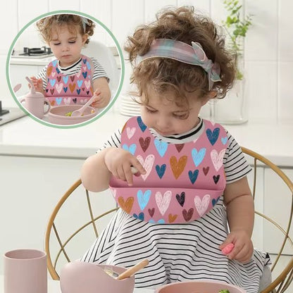 bavoir bebe ultra absorbant coeur fillette